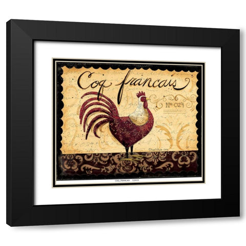 Coq Francais Black Modern Wood Framed Art Print with Double Matting by DiPaolo, Dan