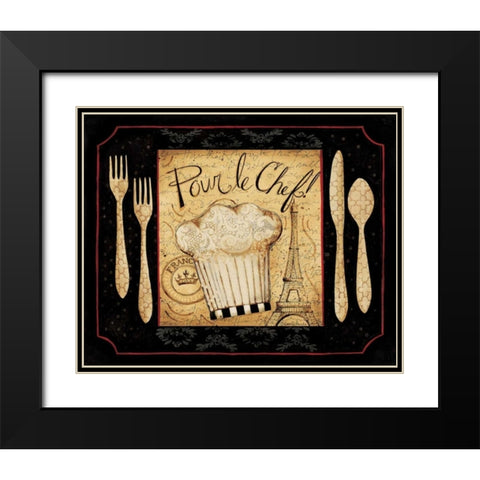 Pour Black Modern Wood Framed Art Print with Double Matting by DiPaolo, Dan