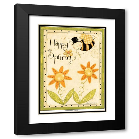 Happy Spring Black Modern Wood Framed Art Print with Double Matting by DiPaolo, Dan