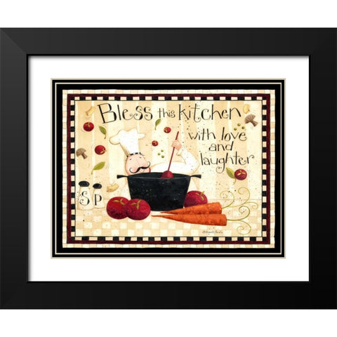 Bless This Kitchen Black Modern Wood Framed Art Print with Double Matting by DiPaolo, Dan