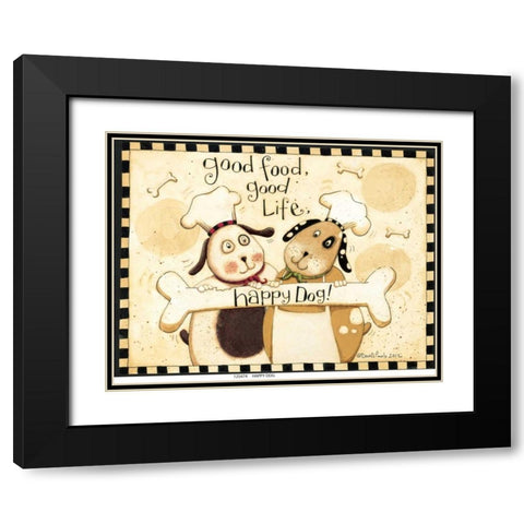 Happy Dogs Black Modern Wood Framed Art Print with Double Matting by DiPaolo, Dan