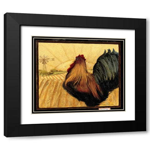 Windmill Rooster Black Modern Wood Framed Art Print with Double Matting by DiPaolo, Dan