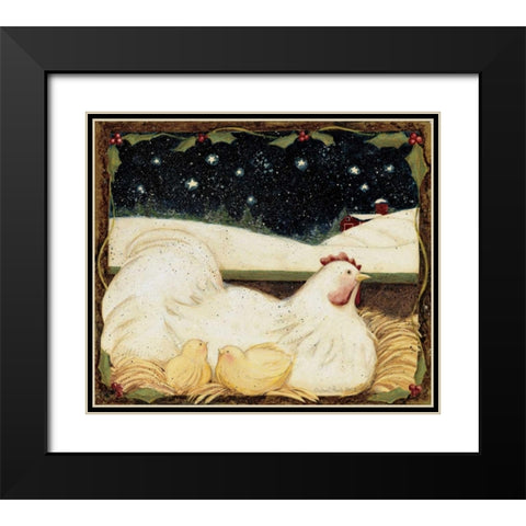 Christmas Chicks Black Modern Wood Framed Art Print with Double Matting by DiPaolo, Dan