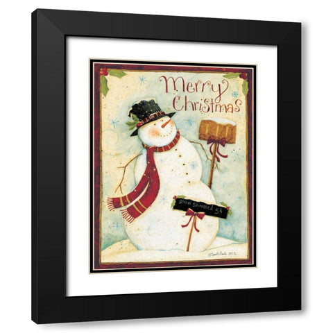 Snowmanship Black Modern Wood Framed Art Print with Double Matting by DiPaolo, Dan