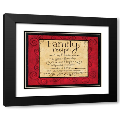 Family Recipe Black Modern Wood Framed Art Print with Double Matting by DiPaolo, Dan
