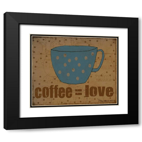 Coffee love Black Modern Wood Framed Art Print with Double Matting by DiPaolo, Dan