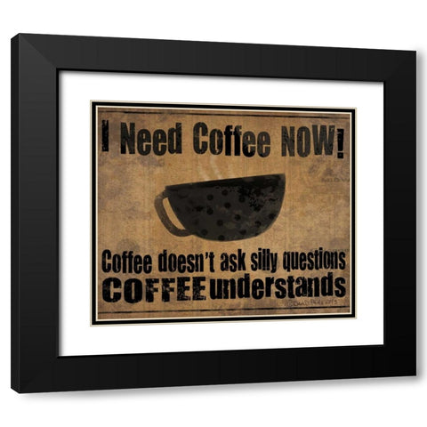 Now Coffee Black Modern Wood Framed Art Print with Double Matting by DiPaolo, Dan