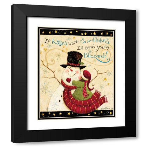 Snowflakes Black Modern Wood Framed Art Print with Double Matting by DiPaolo, Dan