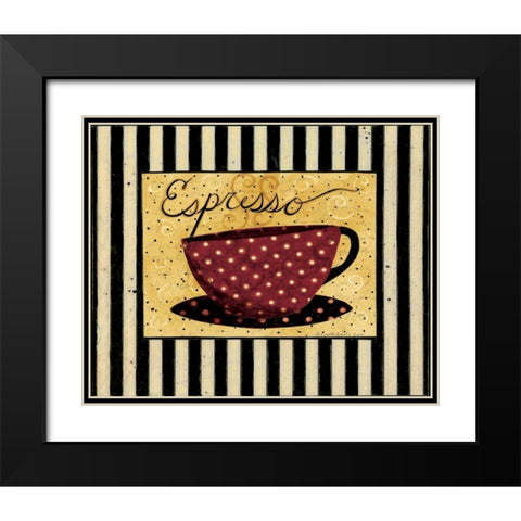 Espresso Stripes Black Modern Wood Framed Art Print with Double Matting by DiPaolo, Dan