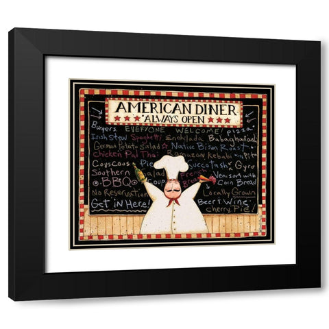 American Diner Black Modern Wood Framed Art Print with Double Matting by DiPaolo, Dan