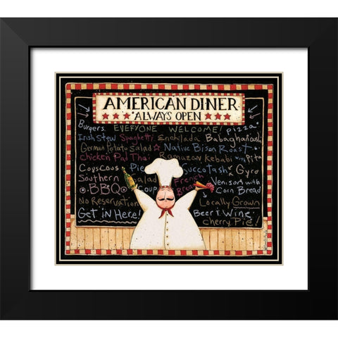 American Diner Black Modern Wood Framed Art Print with Double Matting by DiPaolo, Dan