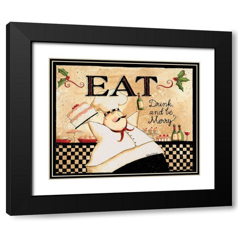 Eat Drink Be Merry Black Modern Wood Framed Art Print with Double Matting by DiPaolo, Dan