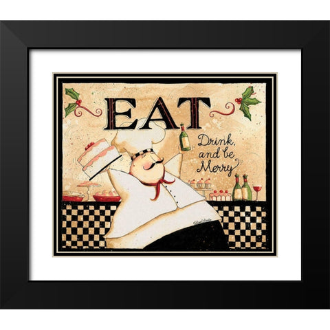 Eat Drink Be Merry Black Modern Wood Framed Art Print with Double Matting by DiPaolo, Dan