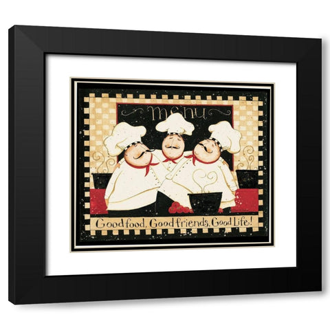 Good Food Good Friends 2 Black Modern Wood Framed Art Print with Double Matting by DiPaolo, Dan