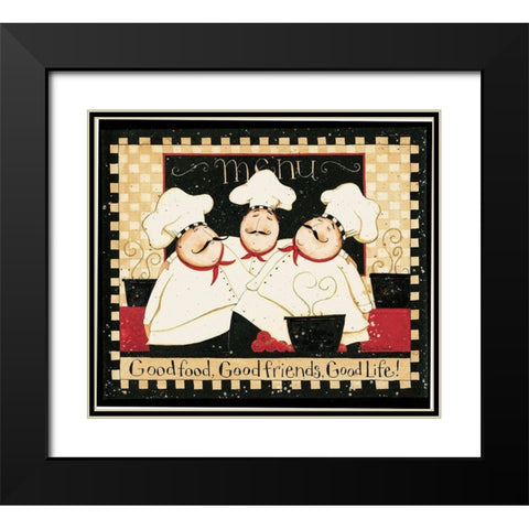 Good Food Good Friends 2 Black Modern Wood Framed Art Print with Double Matting by DiPaolo, Dan