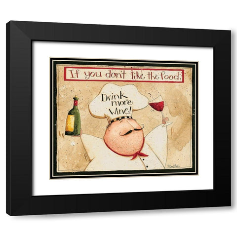 Drink More Wine Black Modern Wood Framed Art Print with Double Matting by DiPaolo, Dan