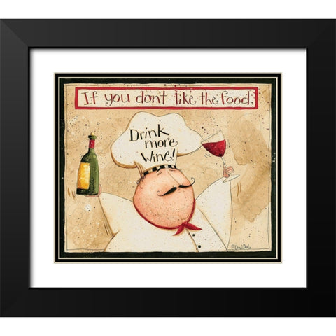 Drink More Wine Black Modern Wood Framed Art Print with Double Matting by DiPaolo, Dan