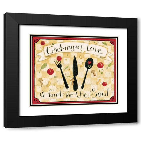 Cooking With Love Black Modern Wood Framed Art Print with Double Matting by DiPaolo, Dan