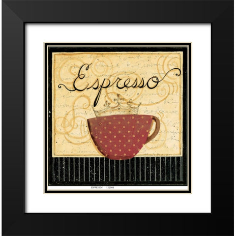 Espresso Stripe Black Modern Wood Framed Art Print with Double Matting by DiPaolo, Dan