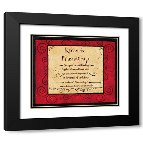 Friendship Recipe Black Modern Wood Framed Art Print with Double Matting by DiPaolo, Dan