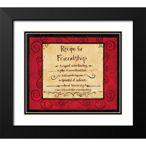 Friendship Recipe Black Modern Wood Framed Art Print with Double Matting by DiPaolo, Dan