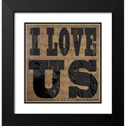 I love Us Black Modern Wood Framed Art Print with Double Matting by DiPaolo, Dan