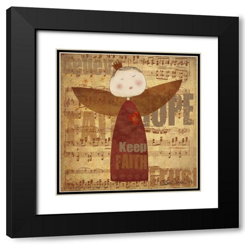 Keep Faith Black Modern Wood Framed Art Print with Double Matting by DiPaolo, Dan