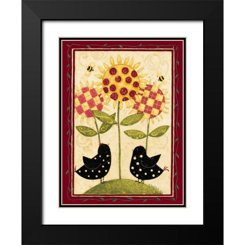 Chicks Black Modern Wood Framed Art Print with Double Matting by DiPaolo, Dan