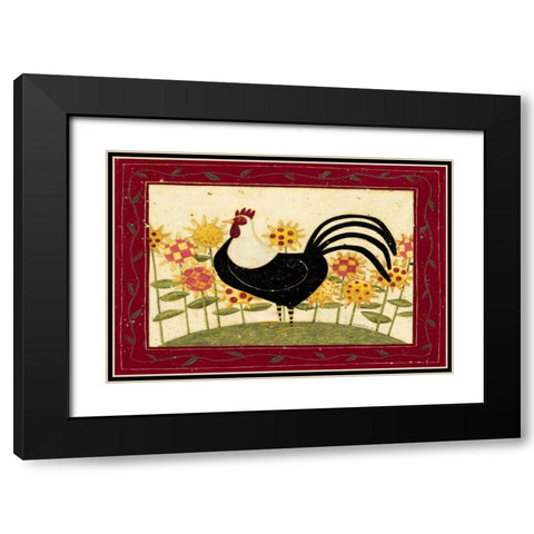 Rooster Black Modern Wood Framed Art Print with Double Matting by DiPaolo, Dan