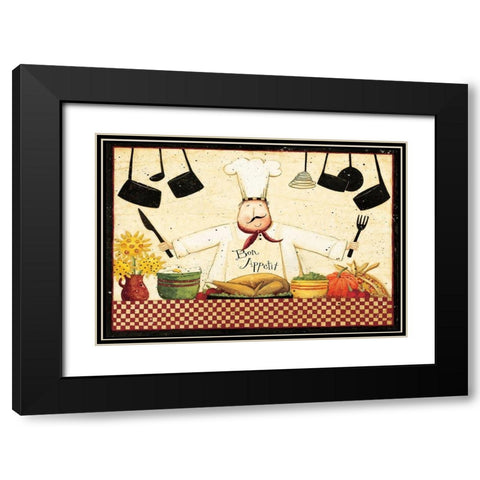 Bon Appetit Black Modern Wood Framed Art Print with Double Matting by DiPaolo, Dan