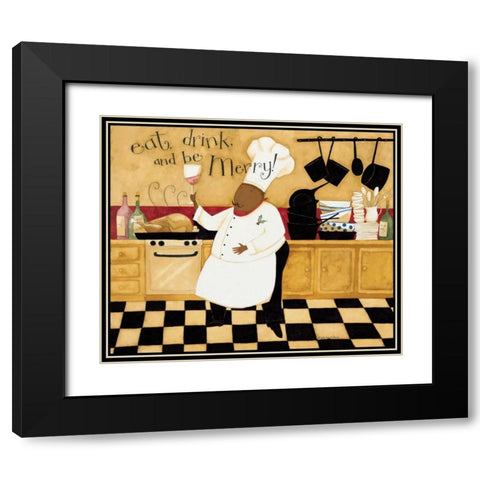 Be Merry Black Modern Wood Framed Art Print with Double Matting by DiPaolo, Dan