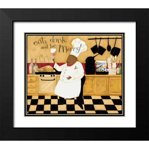 Be Merry Black Modern Wood Framed Art Print with Double Matting by DiPaolo, Dan