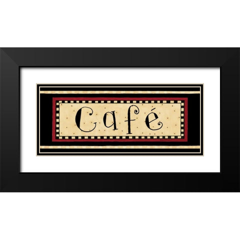 City Cafe Black Modern Wood Framed Art Print with Double Matting by DiPaolo, Dan