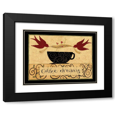 Coffee Makes Me Fly Black Modern Wood Framed Art Print with Double Matting by DiPaolo, Dan
