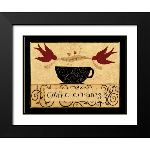 Coffee Makes Me Fly Black Modern Wood Framed Art Print with Double Matting by DiPaolo, Dan