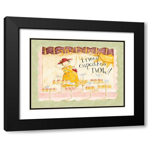 Need Cupcakes Now Black Modern Wood Framed Art Print with Double Matting by DiPaolo, Dan