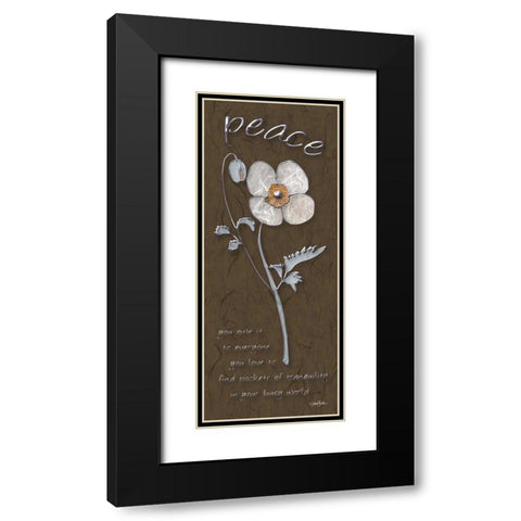 Peace Poppy Black Modern Wood Framed Art Print with Double Matting by Stimson, Diane
