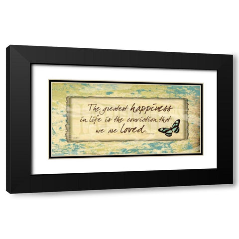 Happiness Butterfly Black Modern Wood Framed Art Print with Double Matting by Stimson, Diane