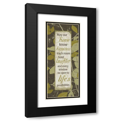 Leafy Panel 1 Black Modern Wood Framed Art Print with Double Matting by Stimson, Diane