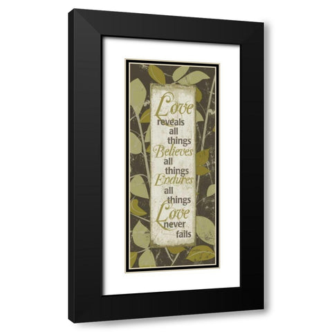 Leafy Panel 2 Black Modern Wood Framed Art Print with Double Matting by Stimson, Diane