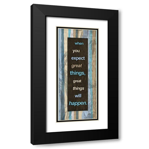 Striped Blues 2 Black Modern Wood Framed Art Print with Double Matting by Stimson, Diane