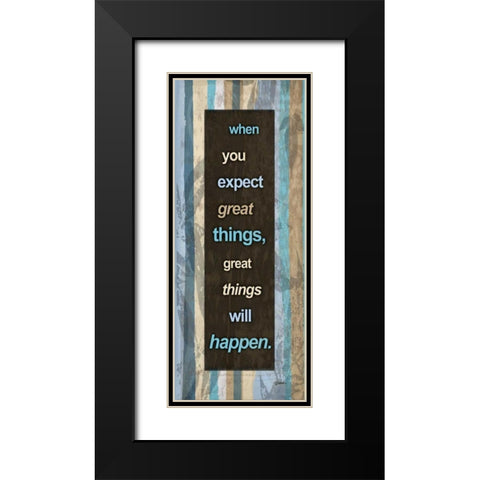 Striped Blues 2 Black Modern Wood Framed Art Print with Double Matting by Stimson, Diane