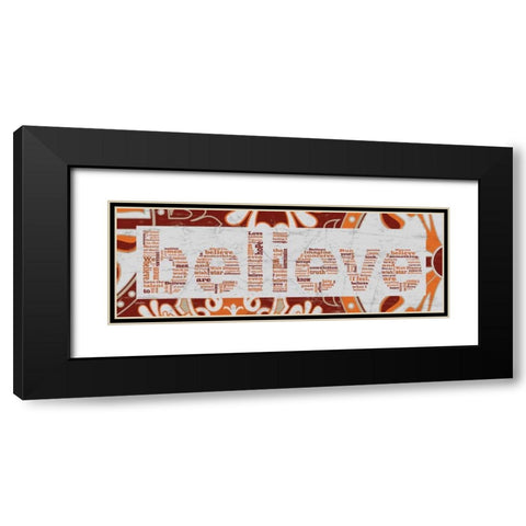 Red Patten Believe Black Modern Wood Framed Art Print with Double Matting by Stimson, Diane