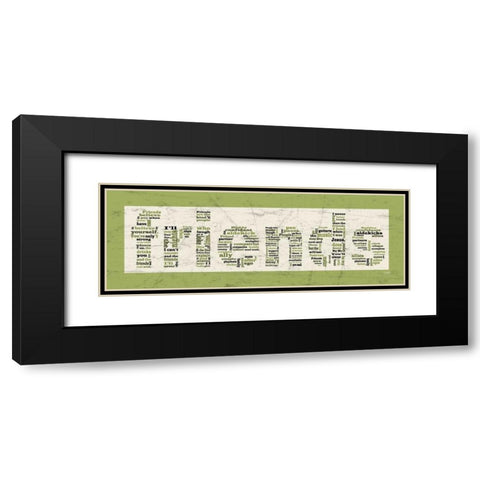 Green Friends Black Modern Wood Framed Art Print with Double Matting by Stimson, Diane