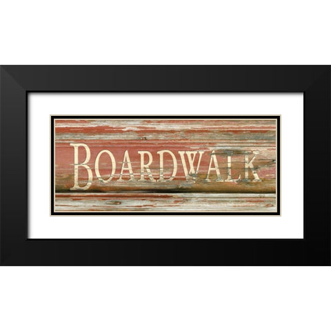 Boardwalk Sign Black Modern Wood Framed Art Print with Double Matting by Stimson, Diane