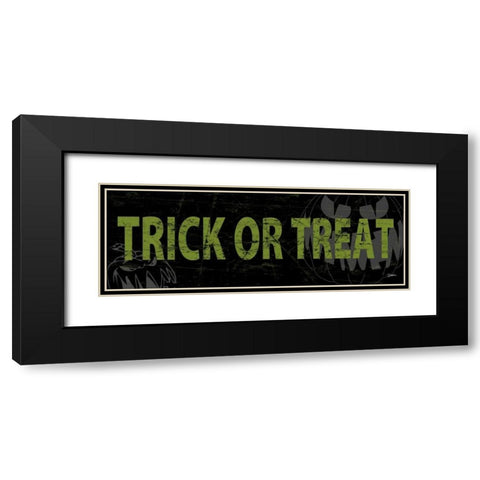 Trick Or Treat Green Black Modern Wood Framed Art Print with Double Matting by Stimson, Diane