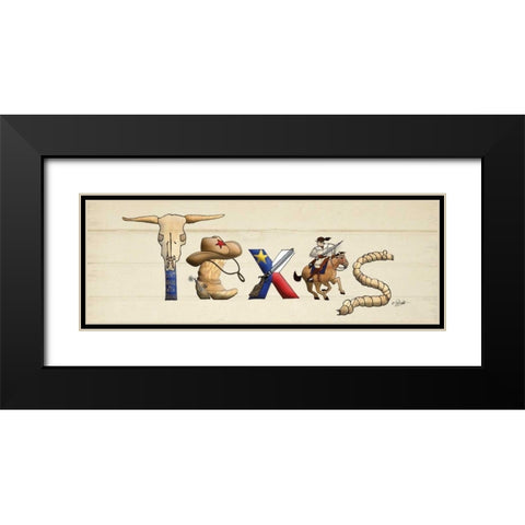 Texas Sign Black Modern Wood Framed Art Print with Double Matting by Stimson, Diane