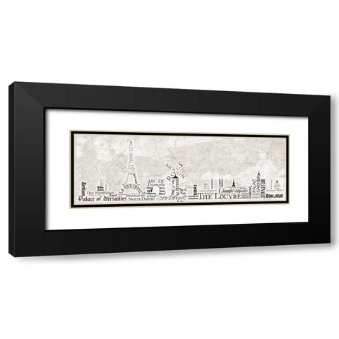 Paris Skyline Black Modern Wood Framed Art Print with Double Matting by Stimson, Diane