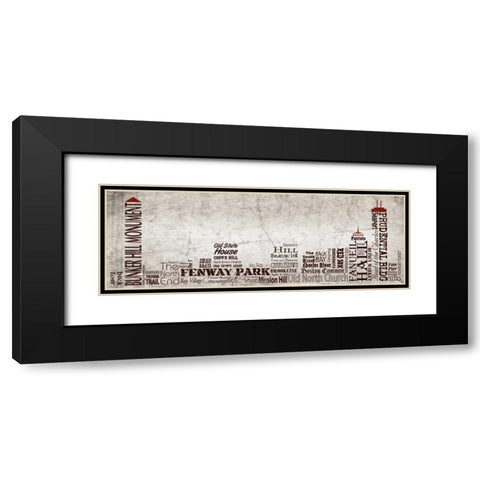 Boston Skyline Black Modern Wood Framed Art Print with Double Matting by Stimson, Diane