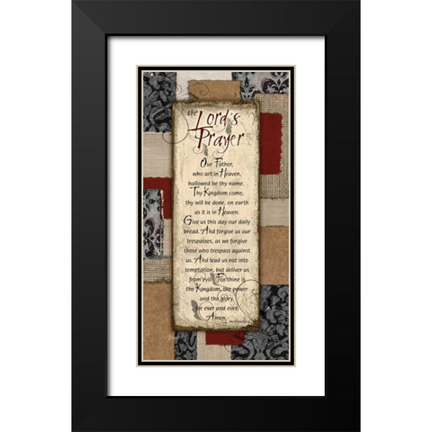 Patchwork Lords Prayer Spice Black Modern Wood Framed Art Print with Double Matting by Stimson, Diane